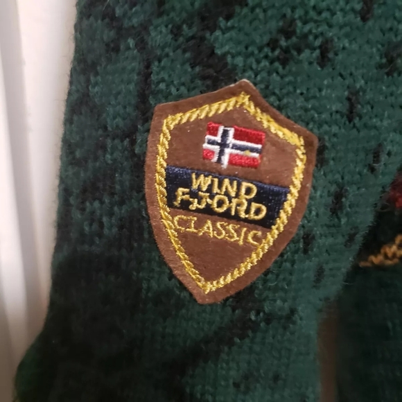 WindFjord Wool Cardigan Jacket Green - Picture 2 of 7